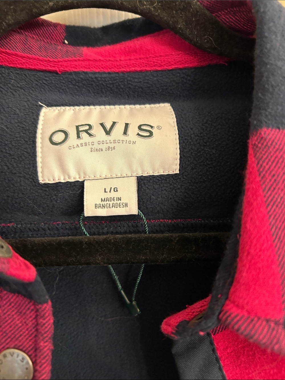 Orvis lined shirts/shackets.  See if 3, 2 larges, 1 medium, barely worn. - Picture 2 of 5